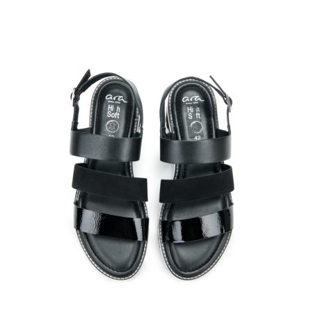 Ženske kožne sandale Ara-12-16704.01G crne ravne - Kupite odmah na Creator.rs -