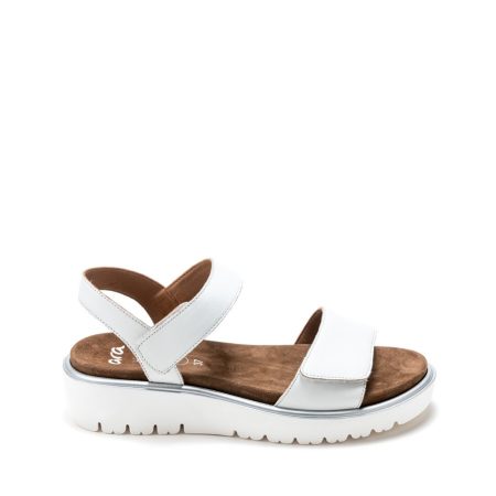 Alternative view of Ženske kožne sandale Ara-12-33518.04G bele ravne