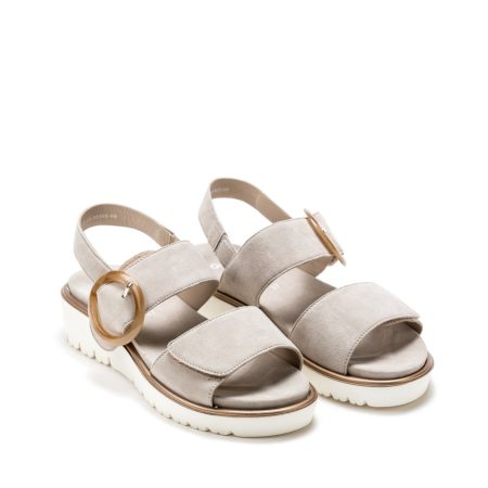 Ženske kožne sandale Ara-12-33505.08G svetlo bež ravne