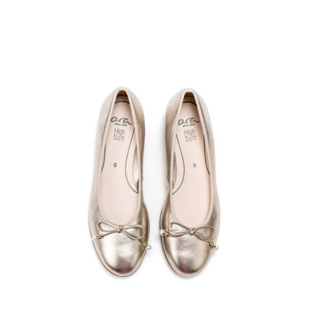 Ženske kožne baletanke Ara-12-31324.96G zlatne ravne 5 15223 ara 12 31324 96g platin 3