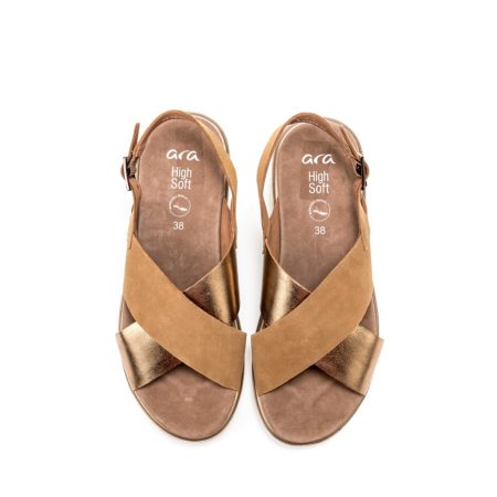 Ženske kožne sandale Ara-12-33516.09G braon ravne - Kupite odmah na Creator.rs -