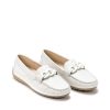 Ženske kožne mokasine Ara-12-19201.15G bele ravne