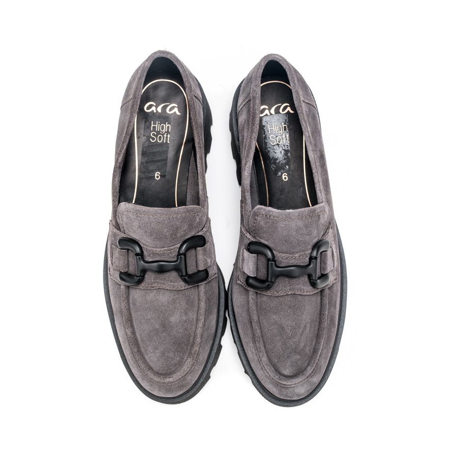Ženske kožne mokasine Ara-12-21701.10F1/2 sive ravne 3 Ženske kožne mokasine Ara-12-21701.10F1/2 sive ravne - Slika 3