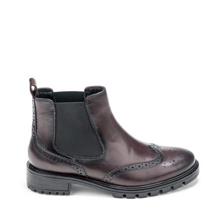 Alternative view of Ženske kožne plitke čizme Ara-12-29514.19G bordo ravne