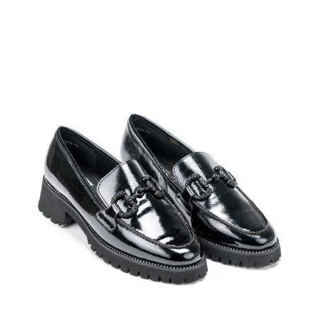 Ženske kožne mokasine Ara-12-31243.11F1/2 crne ravne