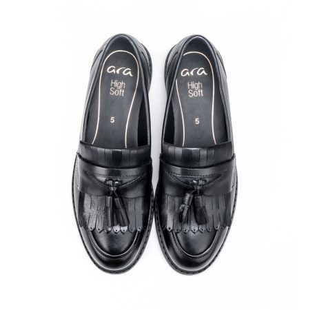 Ženske kožne mokasine Ara-12-11246.01G crne ravne 5 16149 ara 12 11246 01g schwarz 3