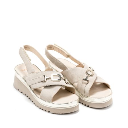 Ženske kožne sandale Ara-12-50504.08G bež na platformu