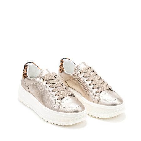 Ženske kožne plitke patike Ara-12-46703.08H zlatne ravne