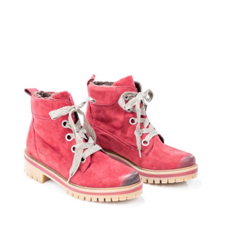 Ženske kožne plitke čizme Ara-12-16415.67G crvene ravne