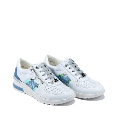 Ženske plitke patike Ara-12-18406.06G bele ravne