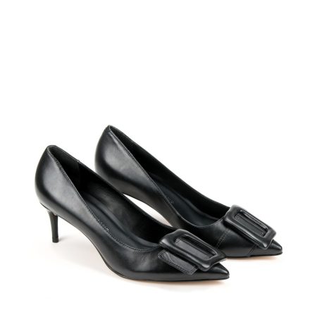 Ženske plitke cipele Carrano-439006/CAB01 crne na štiklu