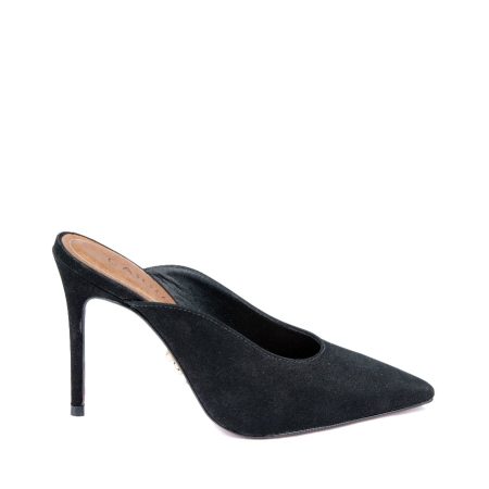 Alternative view of Ženske kožne papuče Carrano-130389 crne na štiklu