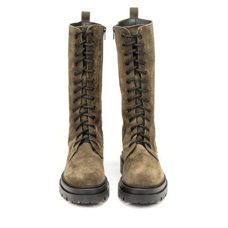 Ženske kožne duboke čizme Debutto-XS14 zelene ravne - Kupite odmah na Creator.rs -