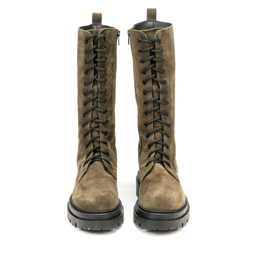 Ženske kožne duboke čizme Debutto-XS14 zelene ravne - Kupite odmah na Creator.rs Ženske kožne duboke čizme Debutto-XS14 zelene ravne - Slika 3