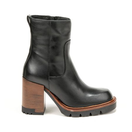 Alternative view of Ženske kožne plitke čizme Debutto-EL04 crne na štiklu