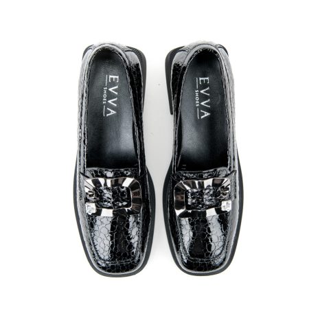 Ženske kožne plitke cipele Evva-11959 crne ravne - Kupite odmah na Creator.rs -