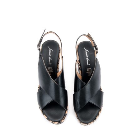 Ženske sandale Fascino-53512 crne na platformu 5 Creator obuća | Ženska kožna obuća | Ženske kožne papuče | Ženske kožne papuče na štiklu | papuče na štiklu | Ženske papuče | Štikla | Sezona proleće leto 2023/2024 | Proleće leto 2023 | Creator |