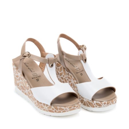 Ženske sandale Fascino-51233 bele na platformu
