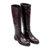 Ženske kožne duboke čizme Gianni-Crasto-SOUBANE bordo ravne