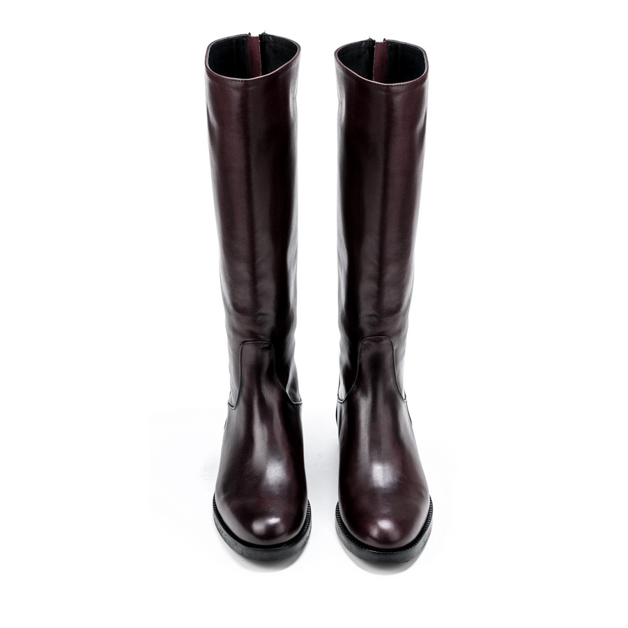 Ženske kožne duboke čizme Gianni-Crasto-SOUBANE bordo ravne 3 Ženske kožne duboke čizme Gianni-Crasto-SOUBANE bordo ravne - Slika 3