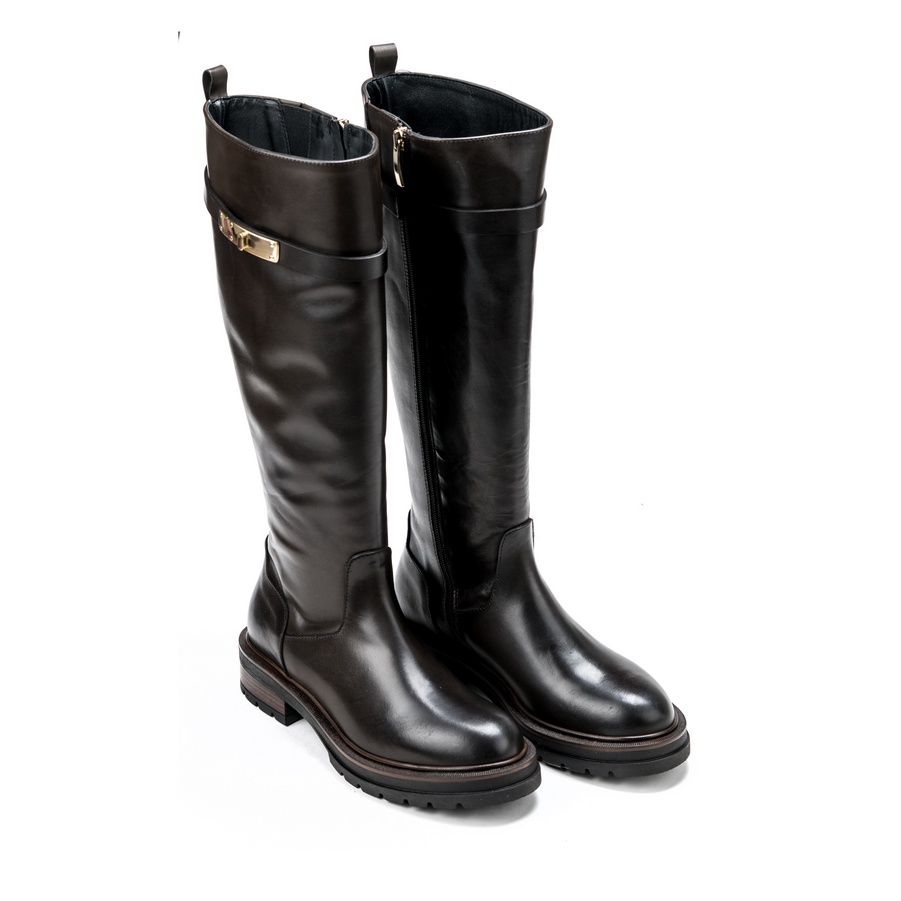 Ženske kožne duboke čizme Gianni-Crasto-6712 braon ravne 1 Ženske kožne duboke čizme Gianni-Crasto-6712 braon ravne