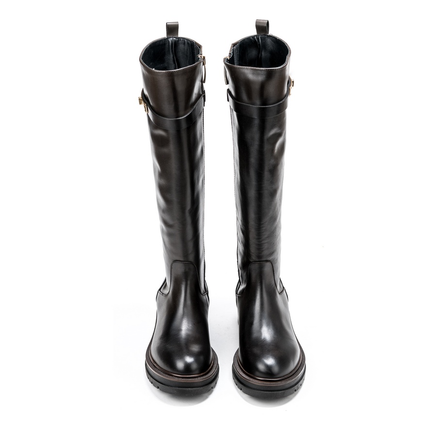 Ženske kožne duboke čizme Gianni-Crasto-6712 braon ravne 3 Ženske kožne duboke čizme Gianni-Crasto-6712 braon ravne - Slika 3