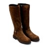Ženske kožne duboke čizme Gianni-Crasto-7694 braon ravne