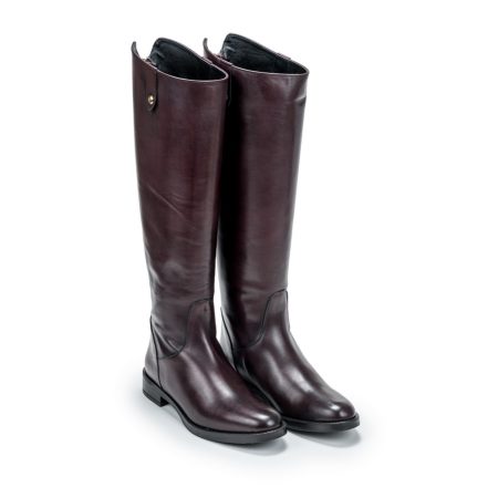 Ženske kožne duboke čizme Gianni-Crasto-2003 bordo ravne