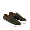 Muške kožne plitke cipele Hanox-2071 zelene ravne