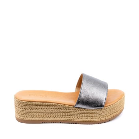 Alternative view of Ženske kožne papuče Kataleya-S400 sive ravne