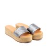 Ženske kožne papuče Kataleya-S400 sive ravne