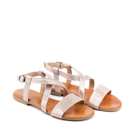 Ženske kožne sandale Kataleya-E301 roze ravne