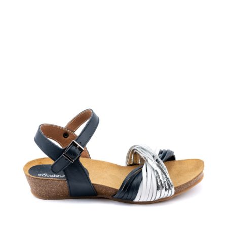 Alternative view of Ženske kožne sandale Kataleya-F301 plave ravne