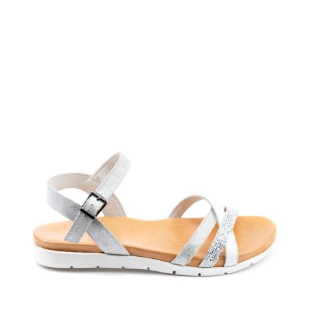 Alternative view of Ženske kožne sandale Kataleya-F903.PL19 bele ravne