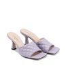 Ženske kožne papuče Lestrosa-4406 ljubičaste na štiklu