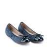 Ženske kožne baletanke Mascia-191.04 plave ravne