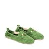 Ženske kožne baletanke Mascia-165.23 zelene ravne