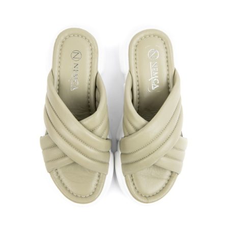 Ženske kožne papuče Nemca-137IK0201 zelene ravne - Kupite odmah na Creator.rs -