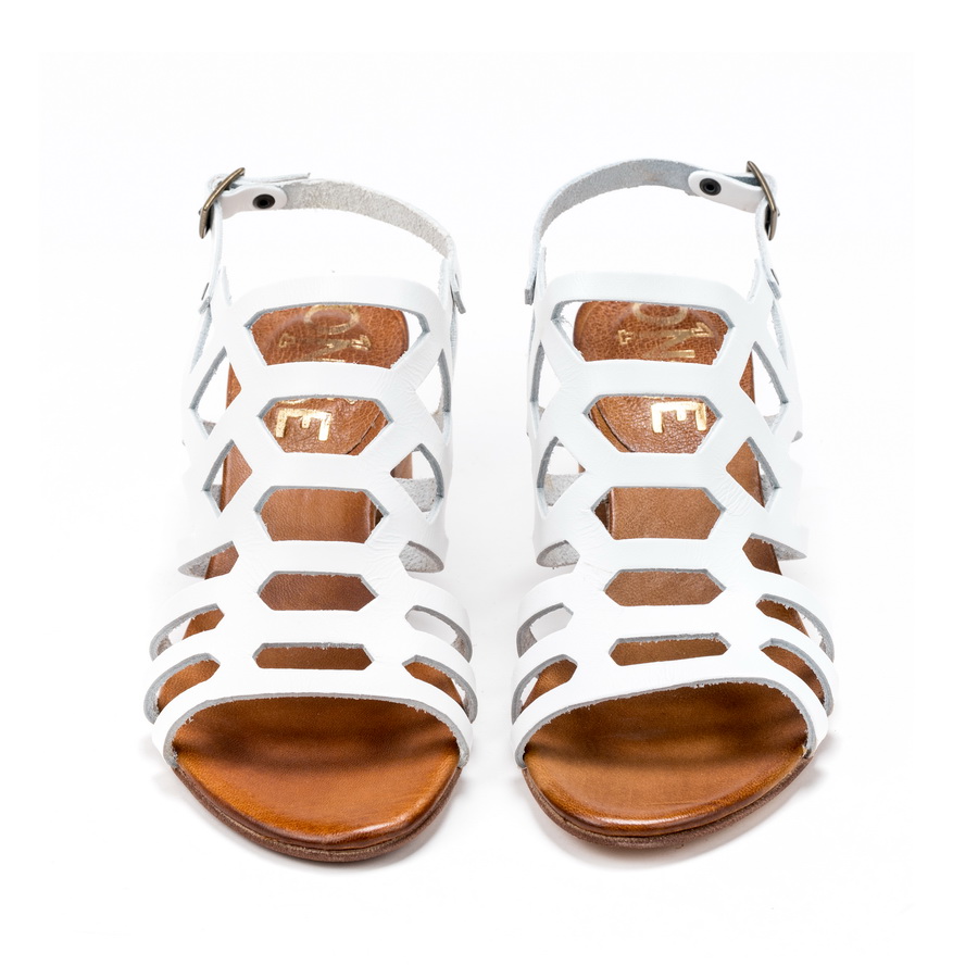 Ženske kožne sandale Once-E209-OLO bele na štiklu 3 Ženske kožne sandale Once-E209-OLO bele na štiklu - Slika 3