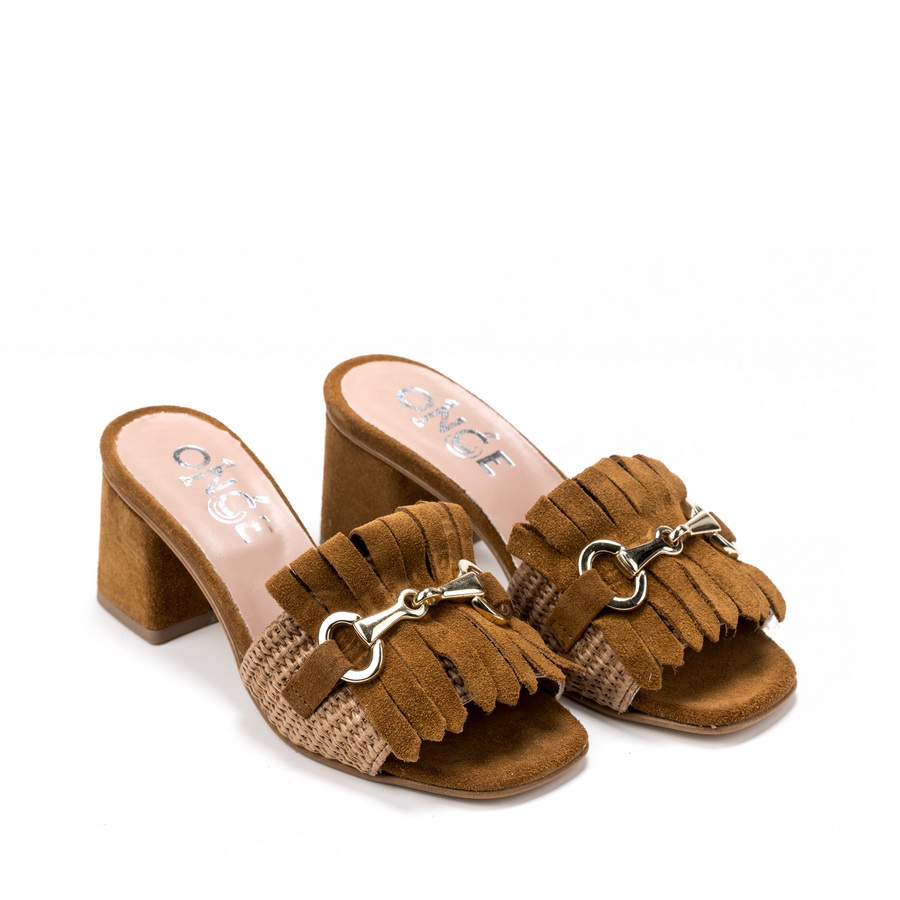 Ženske papuče Once-S58 braon na štiklu 1 Ženske papuče Once-S58 braon na štiklu