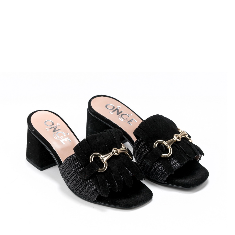 Ženske papuče Once-S58 crne na štiklu 1 Ženske papuče Once-S58 crne na štiklu