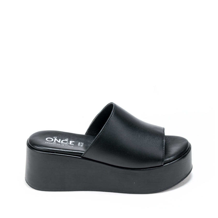 Ženske kožne papuče Once-85632 crne na platformu 2 Ženske kožne papuče Once-85632 crne na platformu - Slika 2