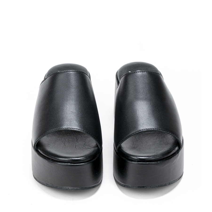 Ženske kožne papuče Once-85632 crne na platformu 3 Ženske kožne papuče Once-85632 crne na platformu - Slika 3