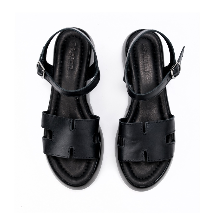 Ženske kožne sandale Pasito-701312 crne ravne 3 Ženske kožne sandale Pasito-701312 crne ravne - Slika 3