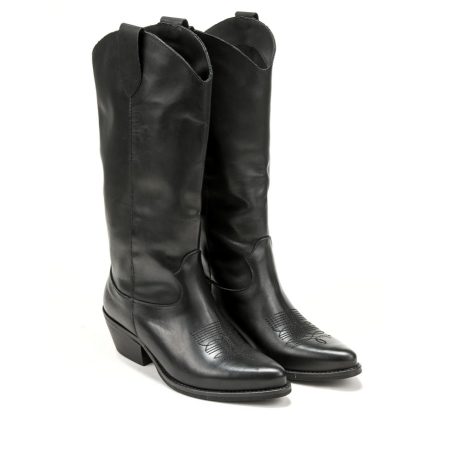 Ženske duboke čizme Riccianera-160-R.P. crne na štiklu
