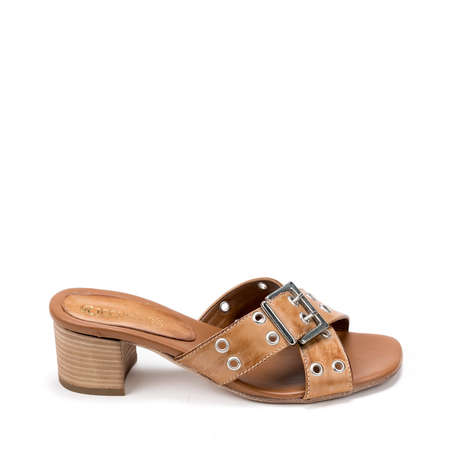 Ženske kožne papuče Riccianera-031 braon na štiklu 2 Ženske kožne papuče Riccianera-031 braon na štiklu - Slika 2