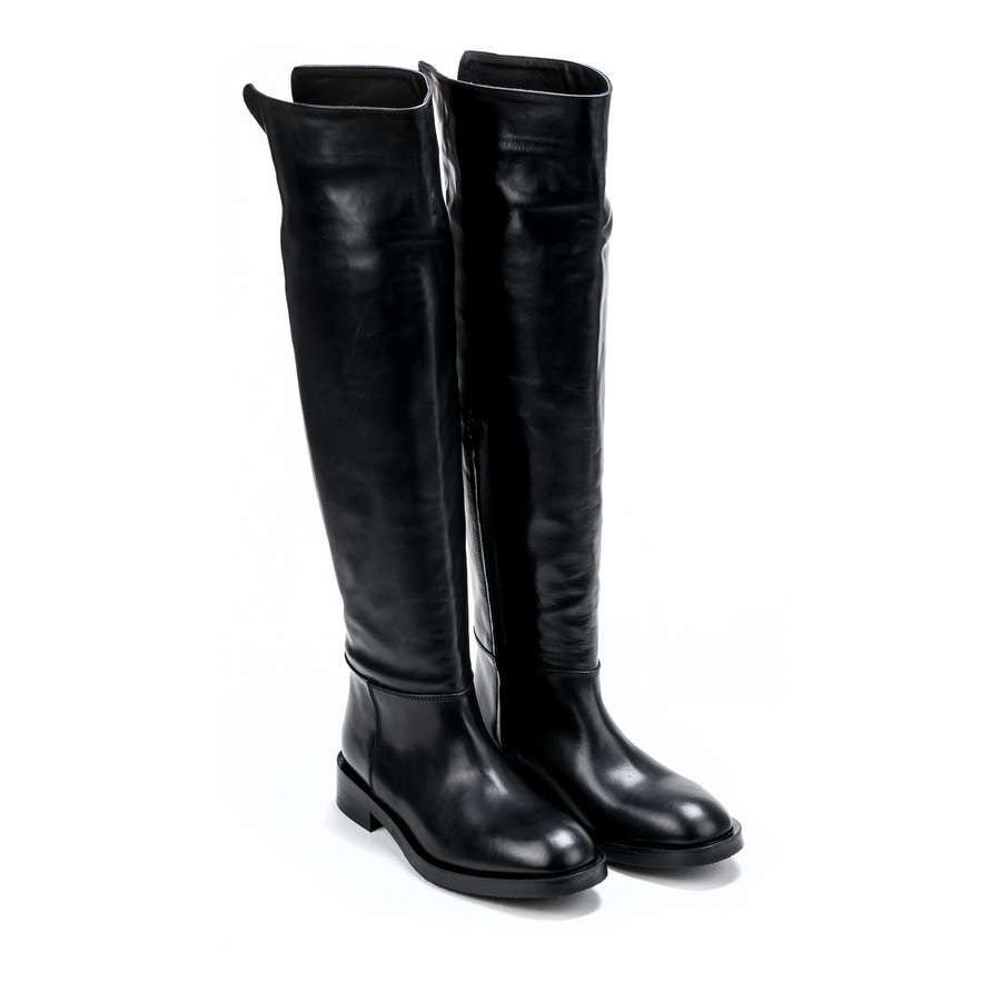 Ženske kožne duboke čizme Roberto-Serpentini-MC197 crne ravne 1 Ženske kožne duboke čizme Roberto-Serpentini-MC197 crne ravne