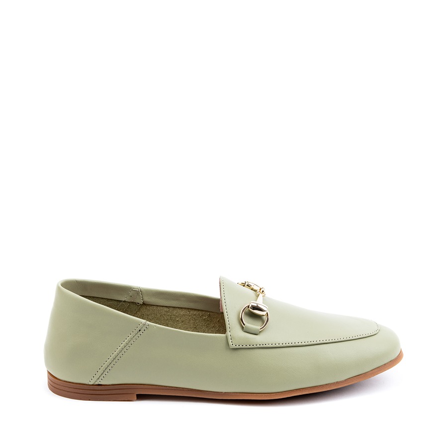 Ženske kožne plitke cipele Safura-491 zelene ravne 2 Creator obuća | Ženska kožna obuća | Ženske kožne tašne | Ženske kožne torbe | Muška kožna obuća | Sezona proleće leto 2022 | Proleće leto 2022 | Creator |