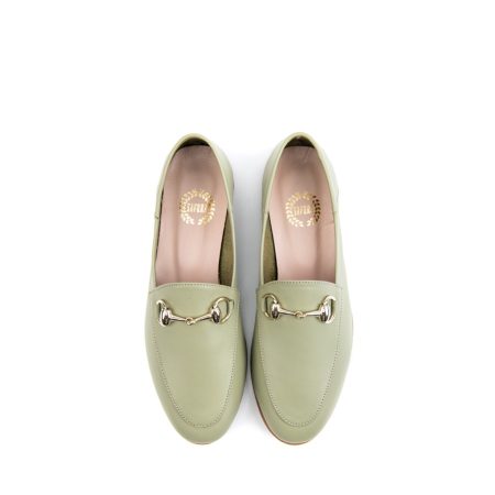 Ženske kožne plitke cipele Safura-491 zelene ravne 5 Creator obuća | Ženska kožna obuća | Ženske kožne tašne | Ženske kožne torbe | Muška kožna obuća | Sezona proleće leto 2022 | Proleće leto 2022 | Creator |