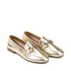 Ženske kožne plitke cipele Safura-MNG2470 zlatne ravne
